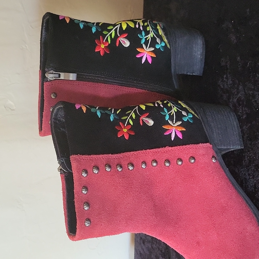 Trinity Ranch LBT-005 Suede Ankle Boots Wo's Size 8 GUC